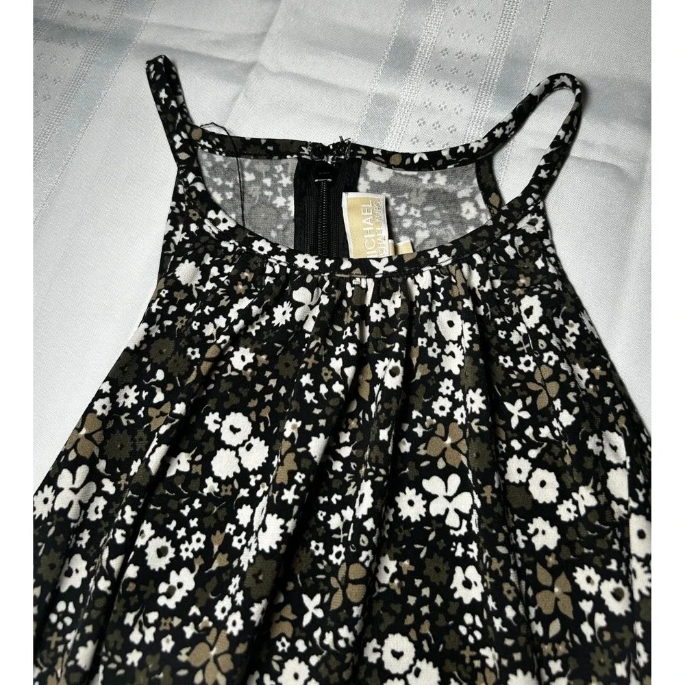 Michael‎ Kors Black Floral Spaghetti Strap Sundress Cottagecore Boho Dress Med